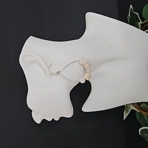 White Agate Stone Wire Earrings